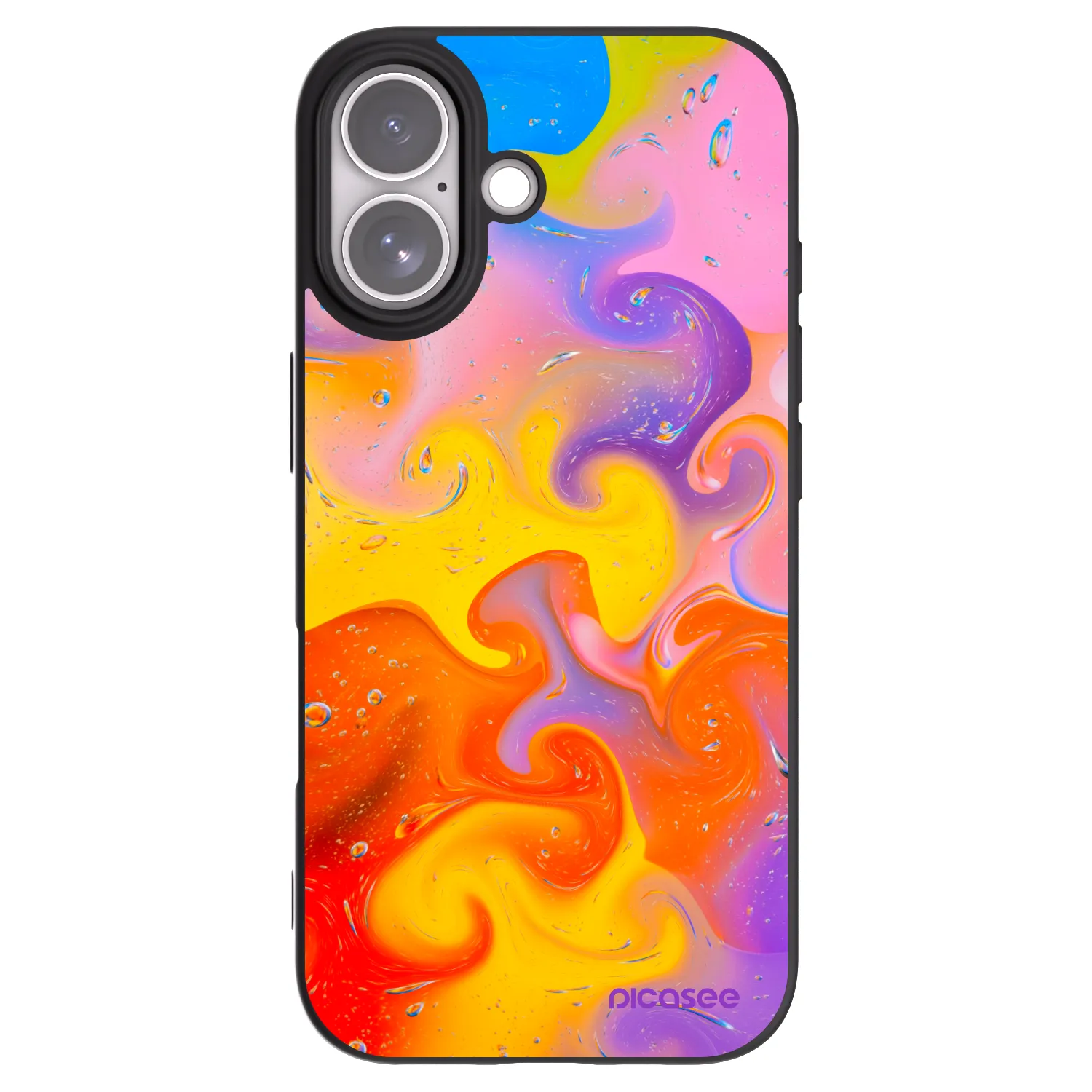 Picasee silikonový černý obal pro Apple iPhone 17 - Bubbles
