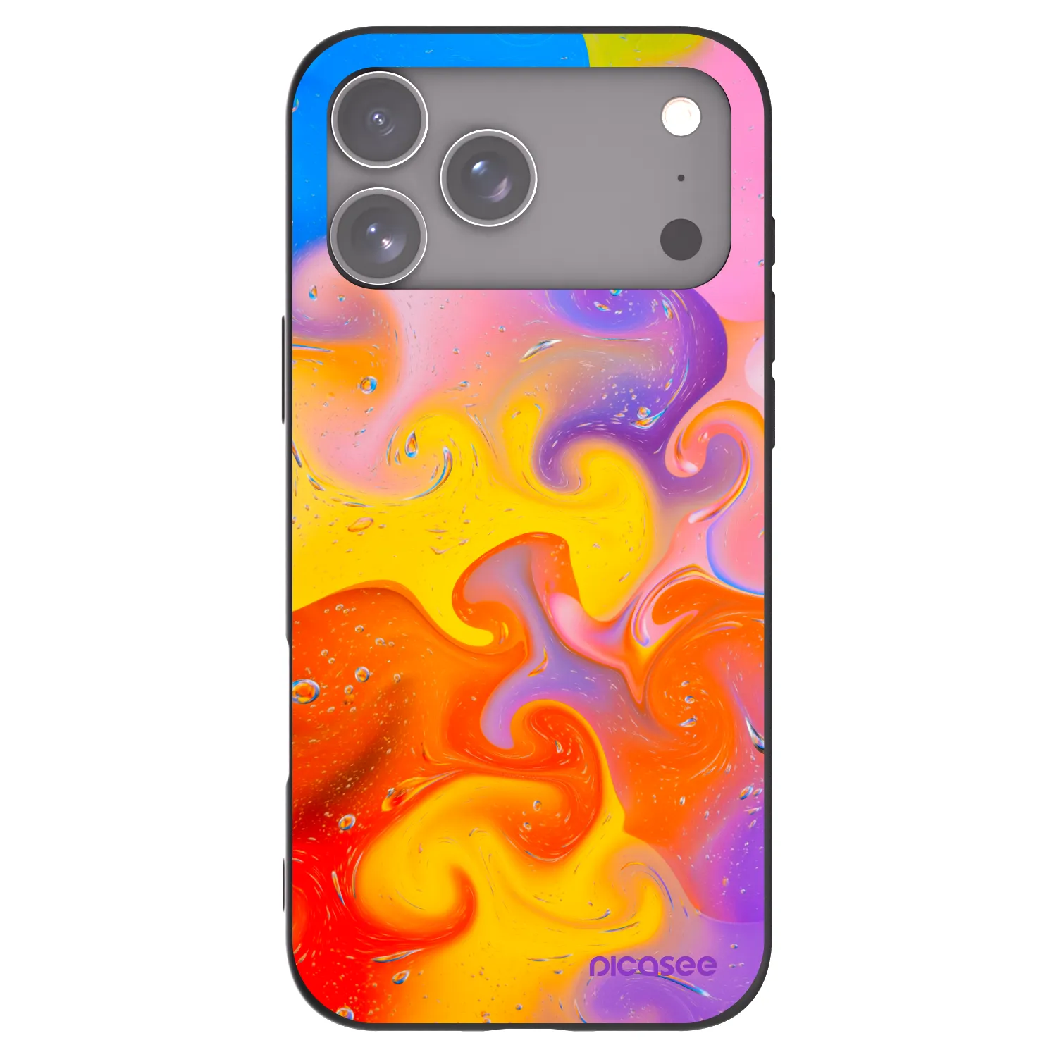 Picasee silikonový černý obal pro Apple iPhone 17 Pro Max - Bubbles