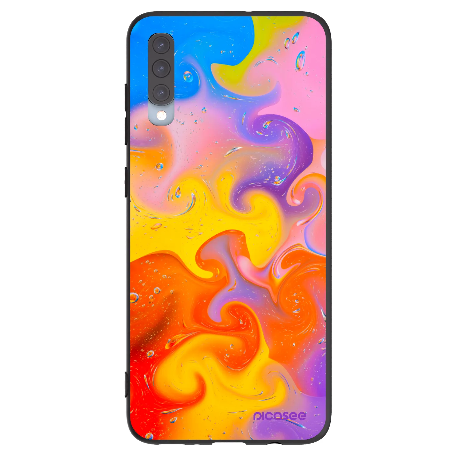 Picasee silikonový černý obal pro Samsung Galaxy A70 A705F - Bubbles