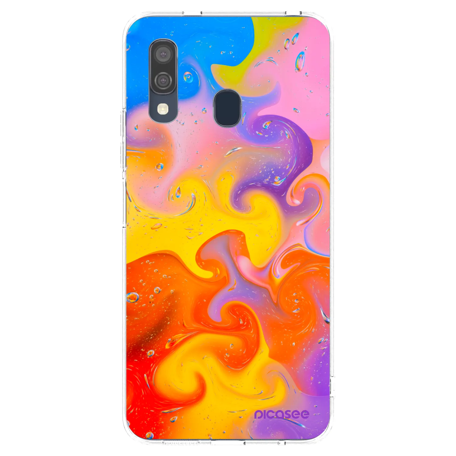 Picasee silikonový průhledný obal pro Samsung Galaxy A40 A405F - Bubbles