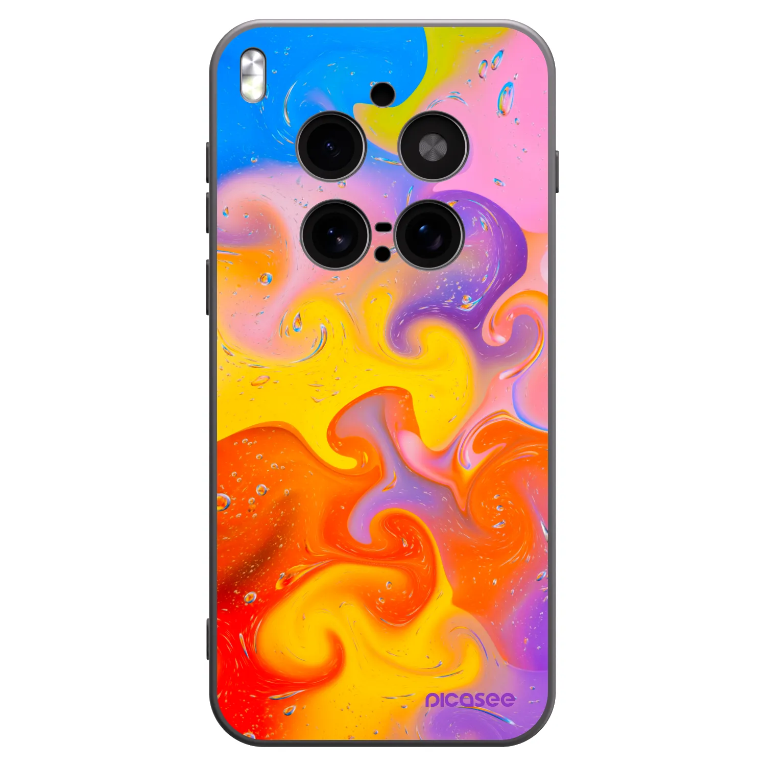 Picasee silikonový černý obal pro Vivo X300 Pro - Bubbles