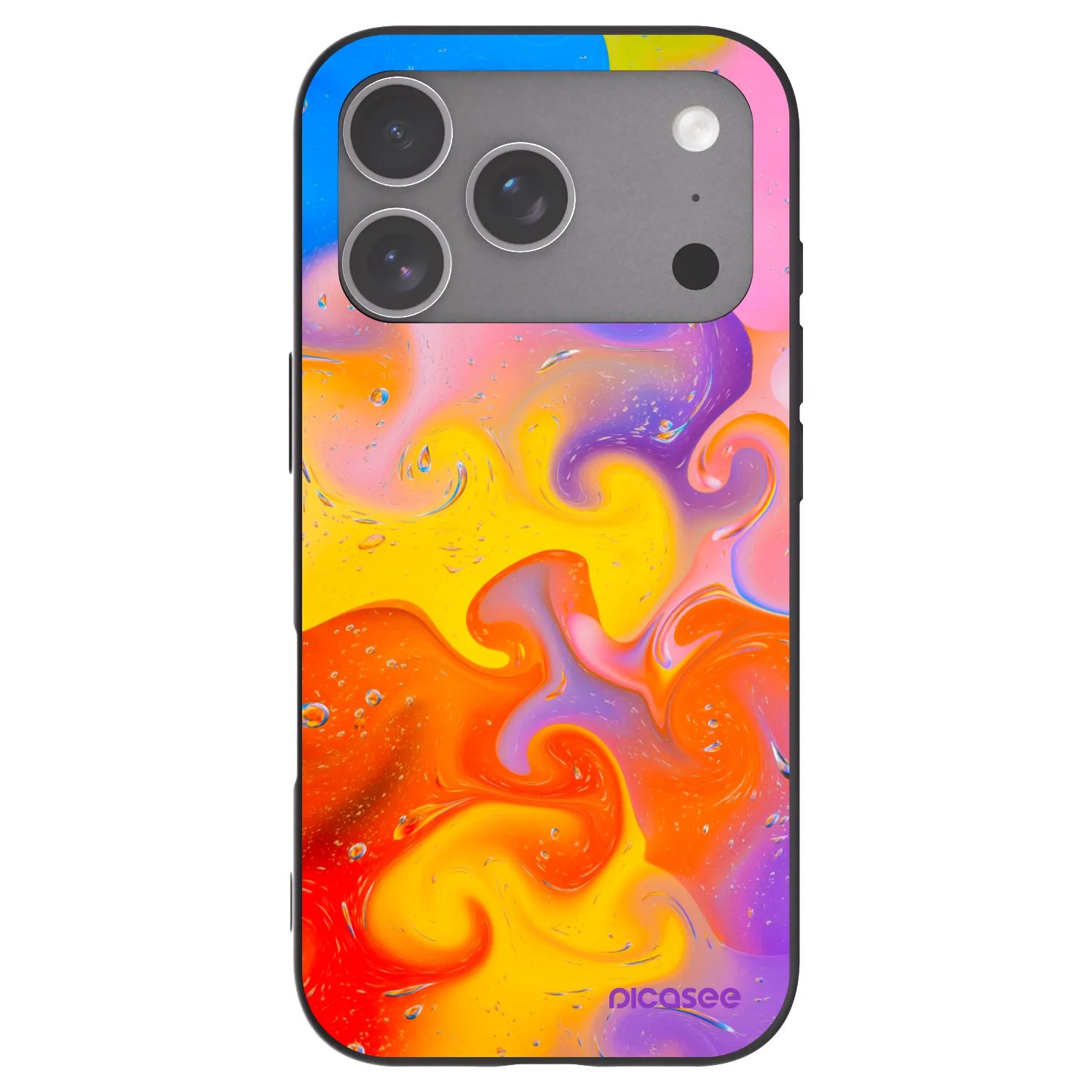 Picasee silikonový černý obal pro Apple iPhone 18 Pro - Bubbles
