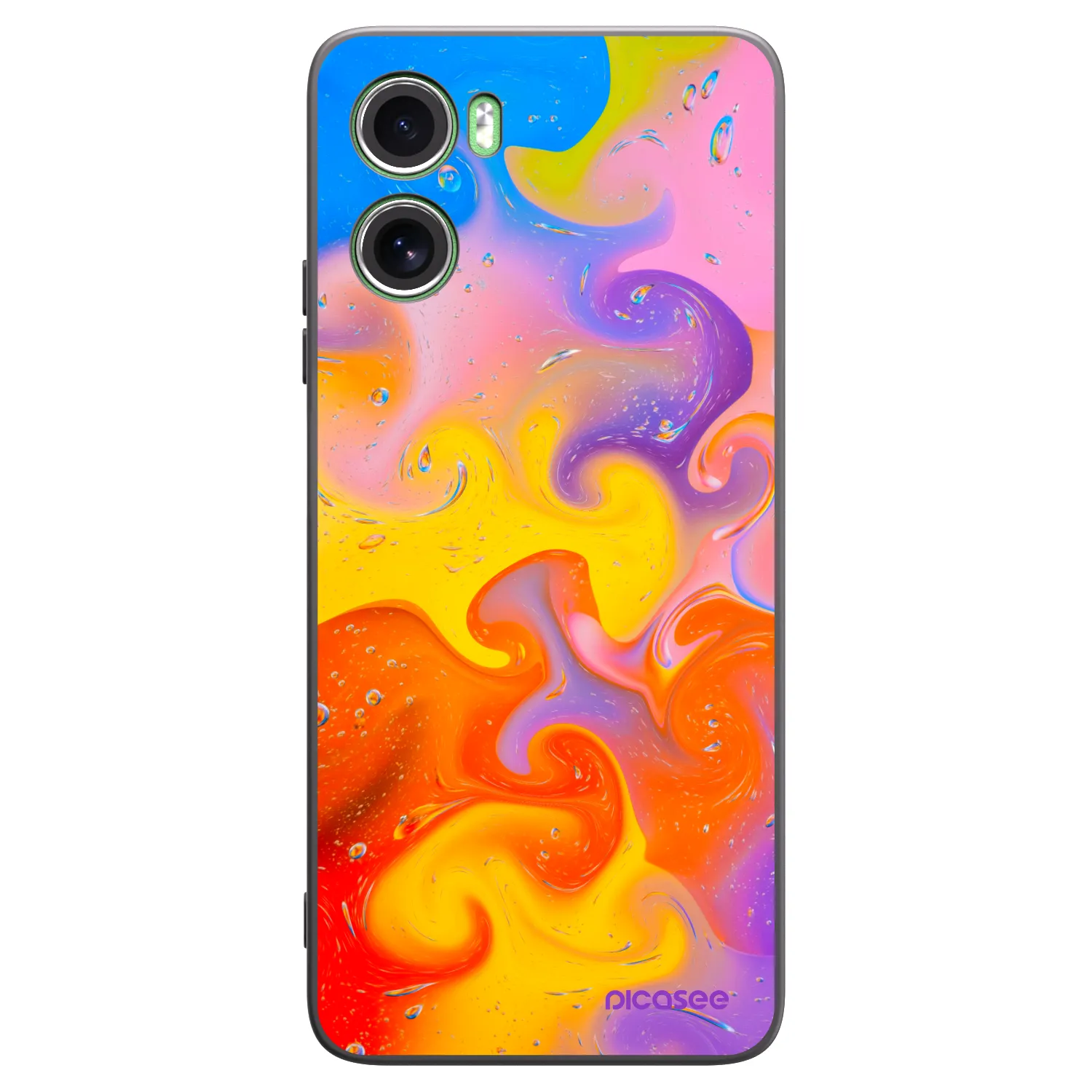 Picasee silikonový černý obal pro Motorola Moto G06 - Bubbles