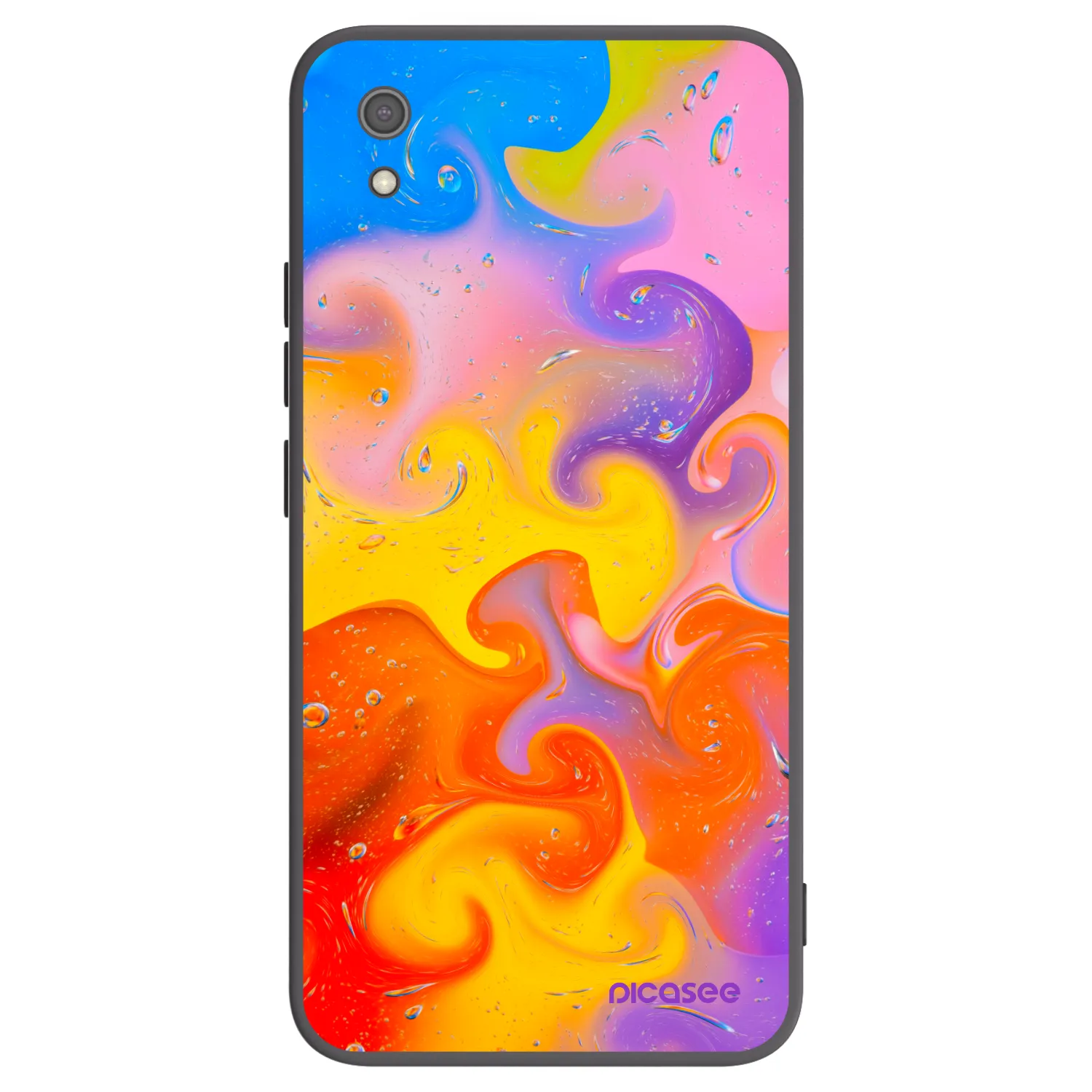 Picasee silikonový černý obal pro Xiaomi Redmi 7A - Bubbles