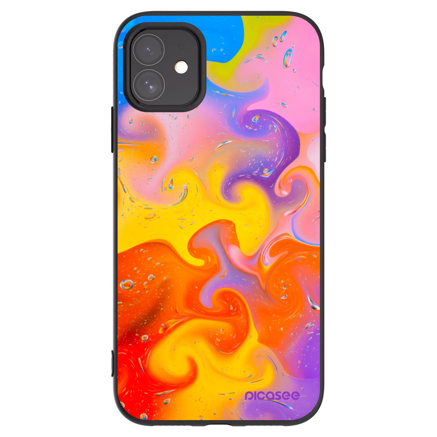 Picasee silikonový černý obal pro Apple iPhone 11 - Bubbles