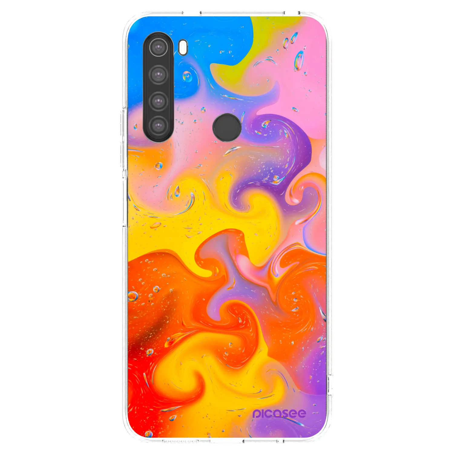 Picasee silikonový průhledný obal pro Xiaomi Redmi Note 8 - Bubbles