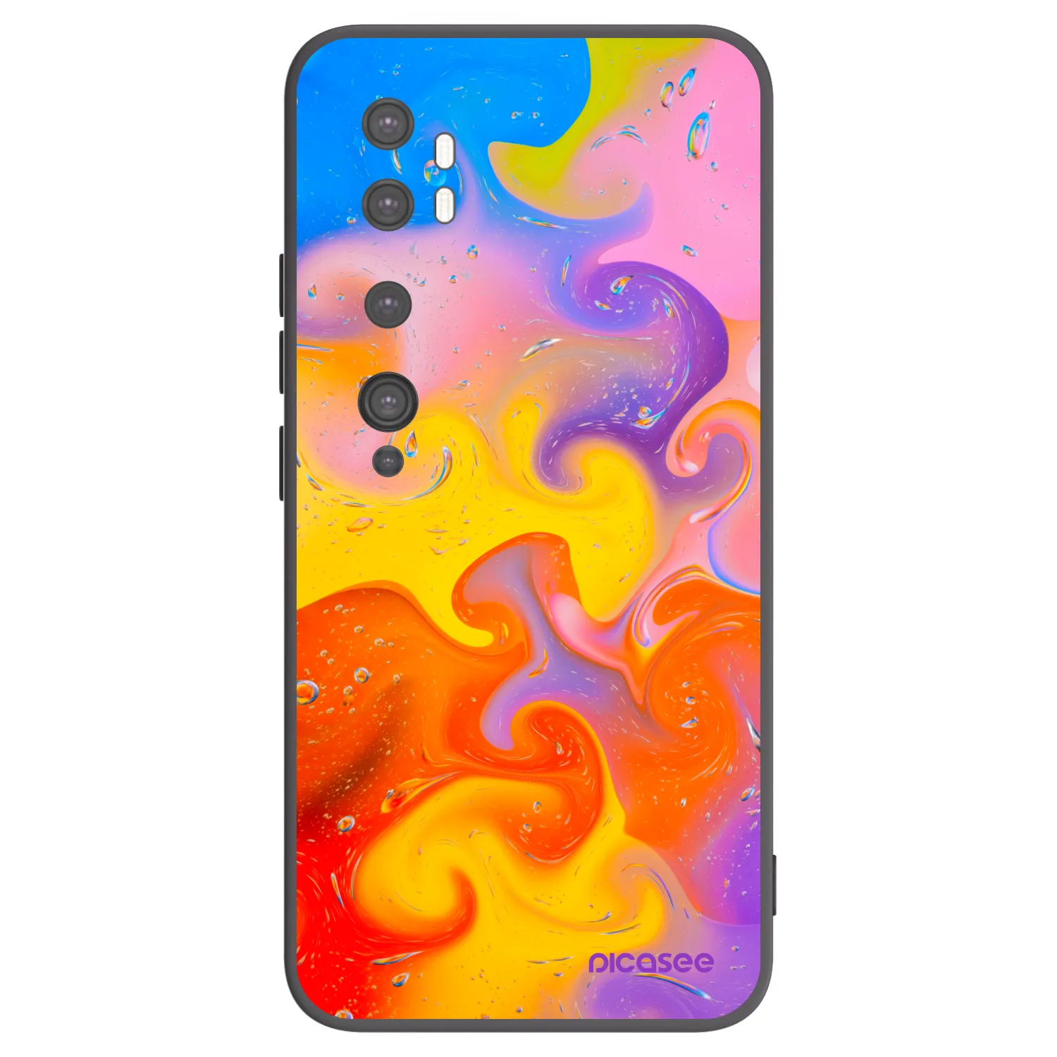Picasee silikonový černý obal pro Xiaomi Mi Note 10 (Pro) - Bubbles