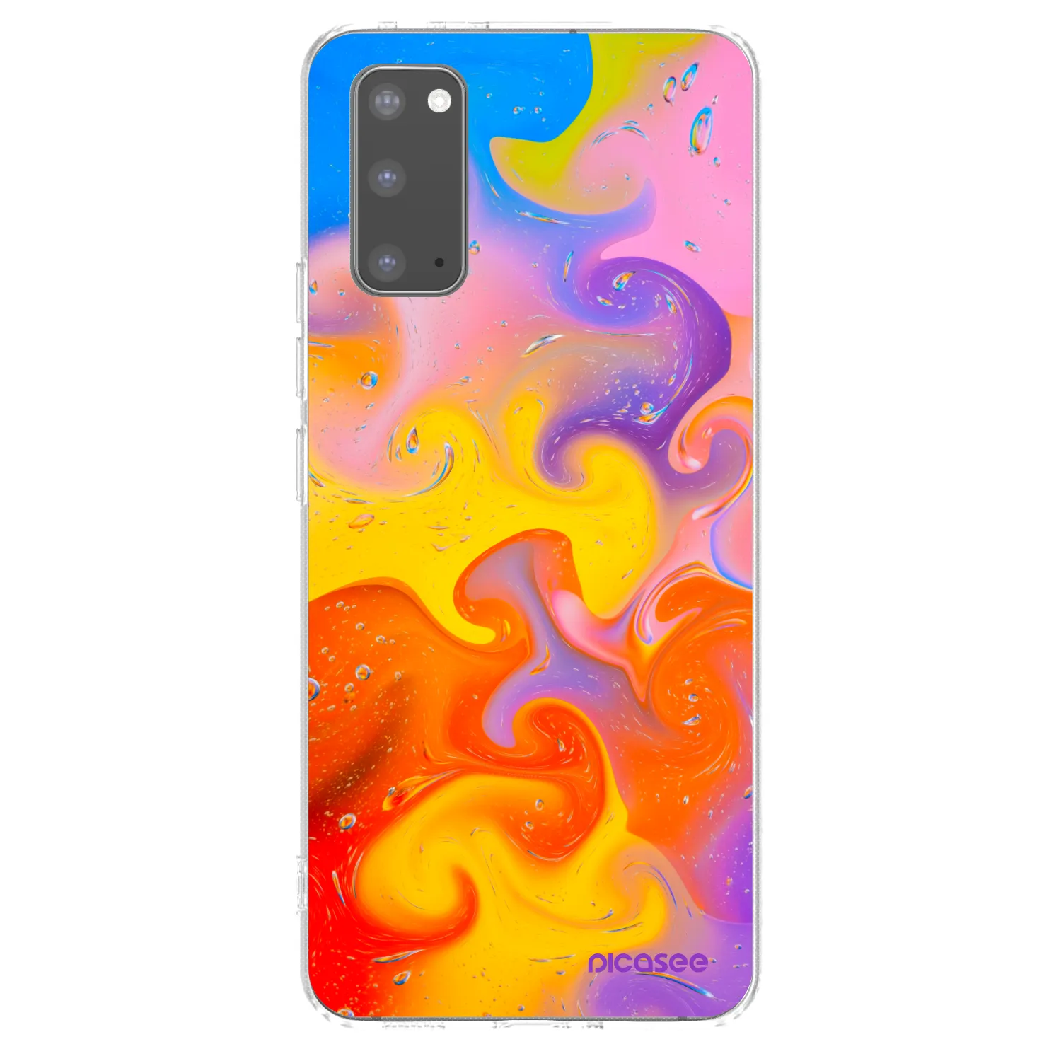 Picasee silikonový průhledný obal pro Samsung Galaxy S20 G980F - Bubbles