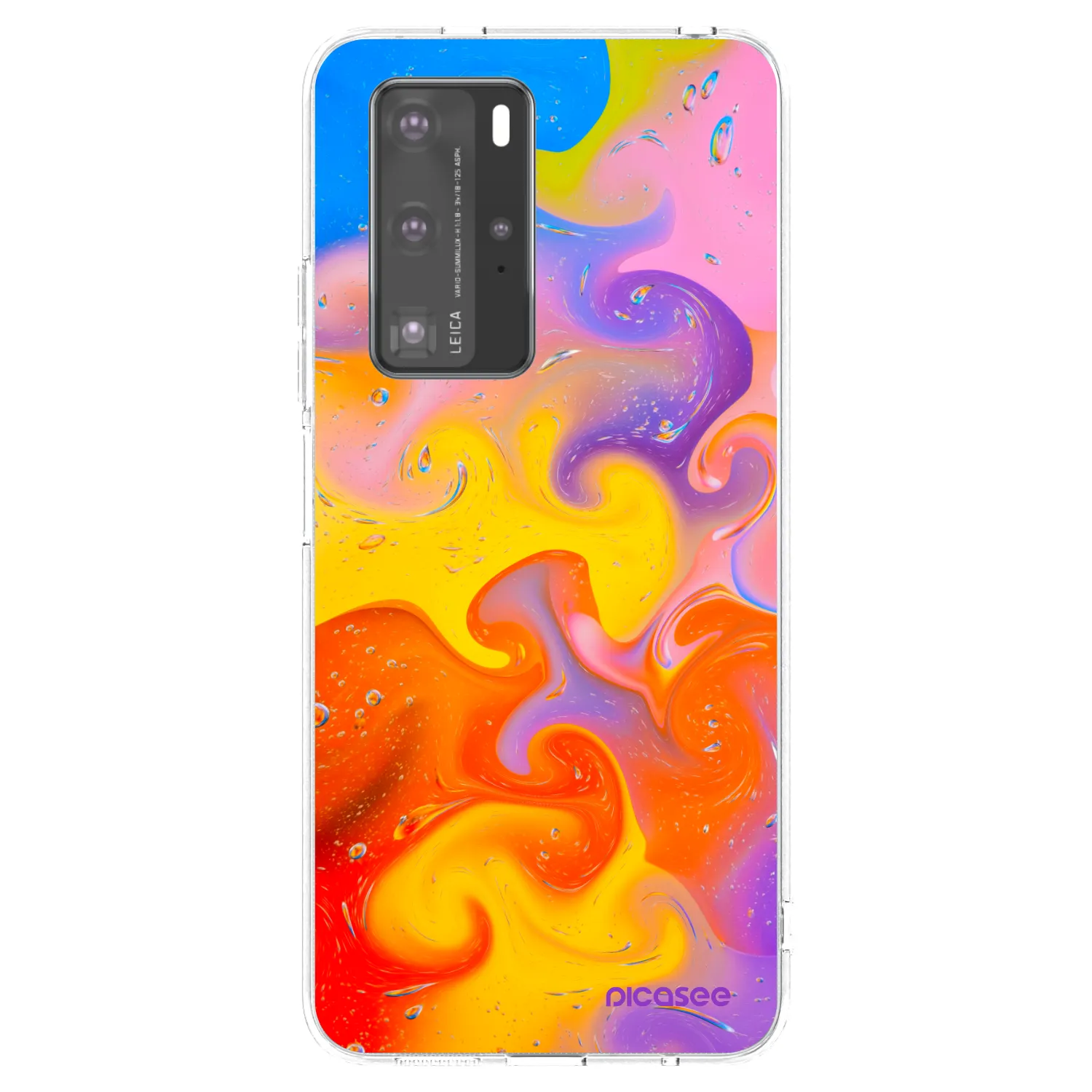 Picasee silikonový průhledný obal pro Huawei P40 Pro - Bubbles