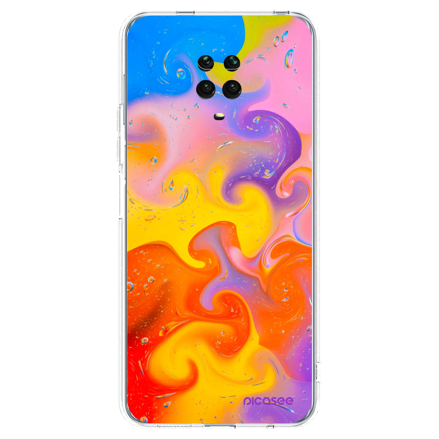 Picasee silikonový průhledný obal pro Xiaomi Redmi Note 9 Pro - Bubbles