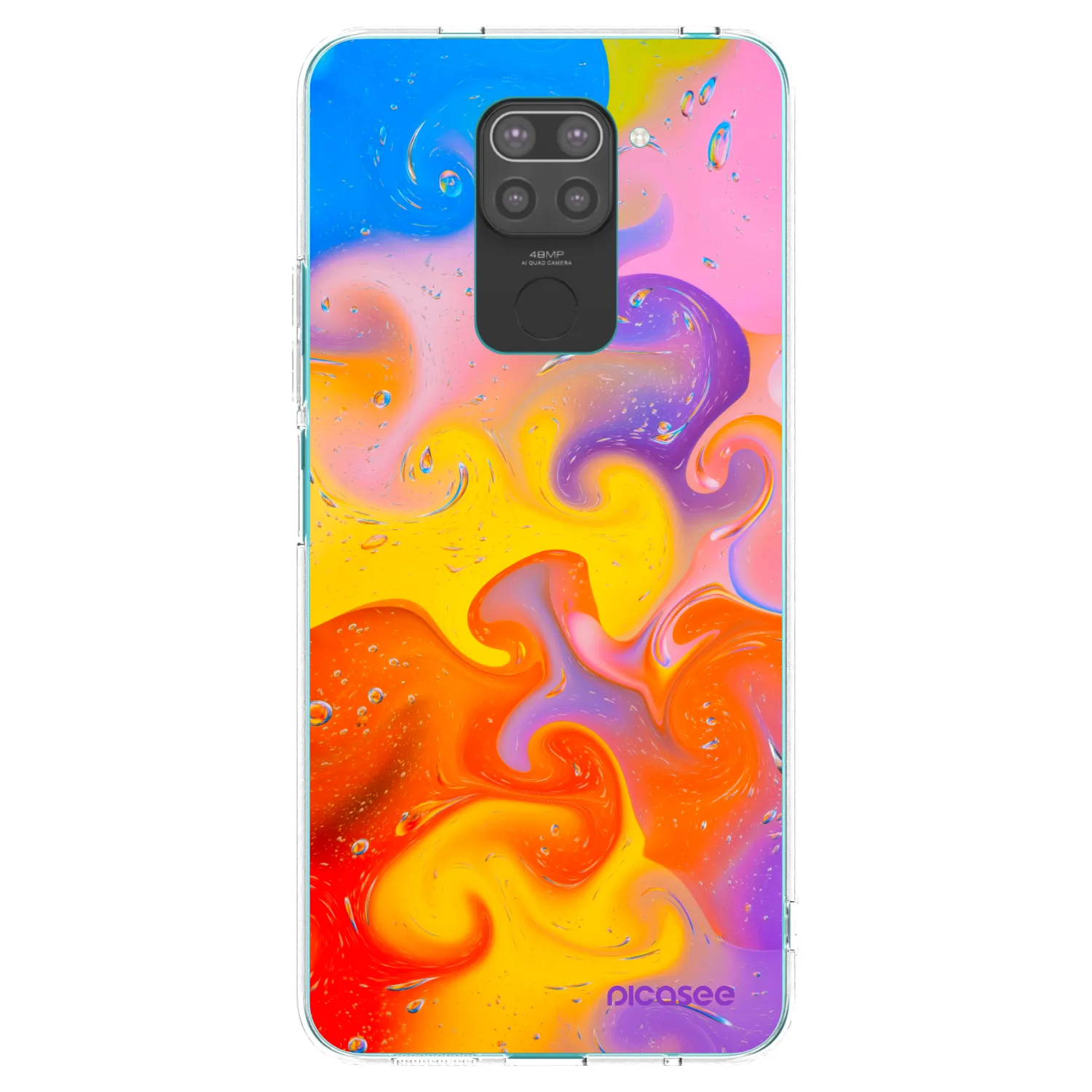 Picasee silikonový černý obal pro Xiaomi Redmi Note 9 - Bubbles