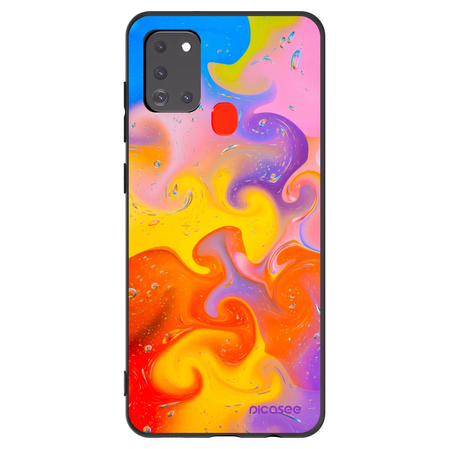 Picasee silikonový černý obal pro Samsung Galaxy A21s - Bubbles