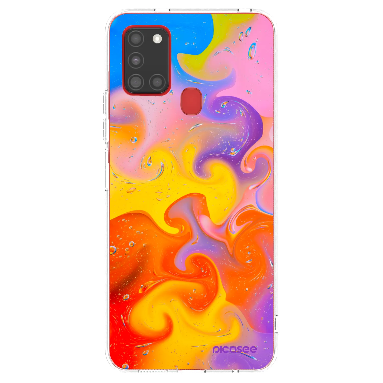 Picasee silikonový průhledný obal pro Samsung Galaxy A21s - Bubbles