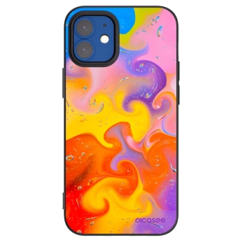 Picasee silikonový černý obal pro Apple iPhone 12 mini - Bubbles