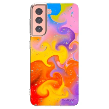 Picasee silikonový průhledný obal pro Samsung Galaxy S21 5G G991B - Bubbles