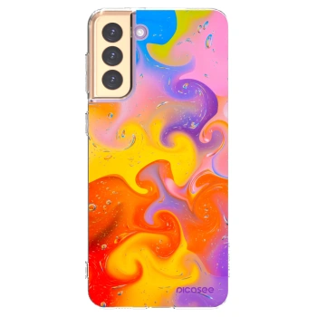 Picasee silikonový průhledný obal pro Samsung Galaxy S21+ 5G G996F - Bubbles