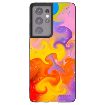 Picasee silikonový černý obal pro Samsung Galaxy S21 Ultra 5G G998B - Bubbles