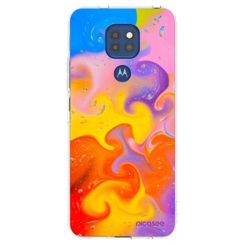 Picasee silikonový průhledný obal pro Motorola Moto G9 Play - Bubbles