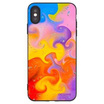 Picasee silikonový černý obal pro Apple iPhone XS Max - Bubbles