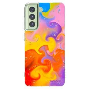 Picasee silikonový průhledný obal pro Samsung Galaxy S21 FE 5G - Bubbles
