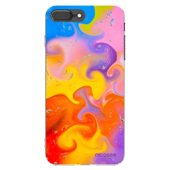 Picasee silikonový průhledný obal pro Apple iPhone 7 Plus - Bubbles