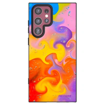 Picasee silikonový černý obal pro Samsung Galaxy S22 Ultra 5G - Bubbles