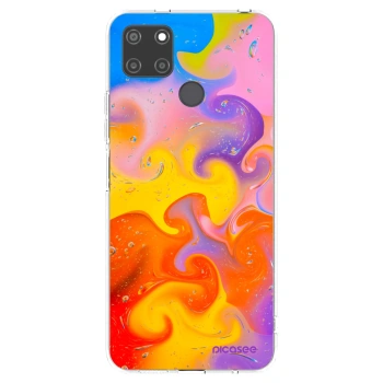 Picasee silikonový průhledný obal pro Realme C21Y - Bubbles