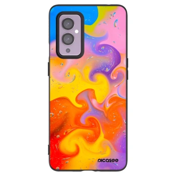 Picasee silikonový černý obal pro OnePlus 9 - Bubbles