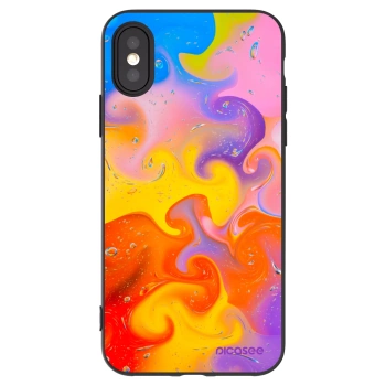 Picasee silikonový černý obal pro Apple iPhone X/XS - Bubbles