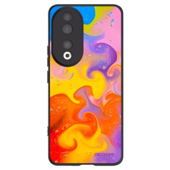 Picasee silikonový černý obal pro Honor 90 5G - Bubbles
