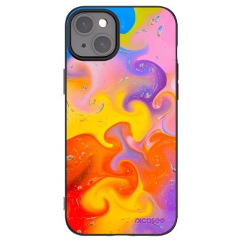 Picasee silikonový černý obal pro Apple iPhone 15 Plus - Bubbles