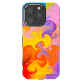 Picasee silikonový průhledný obal pro Apple iPhone 16 Pro - Bubbles