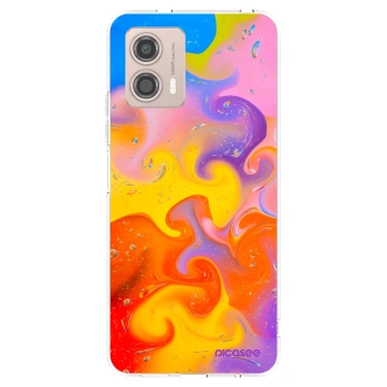 Picasee silikonový průhledný obal pro Motorola Moto G53 5G - Bubbles