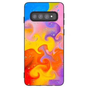 Picasee silikonový černý obal pro Samsung Galaxy S10 G973 - Bubbles