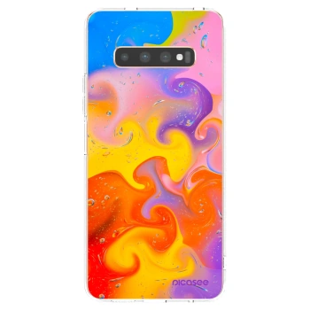 Picasee silikonový průhledný obal pro Samsung Galaxy S10 Plus G975 - Bubbles