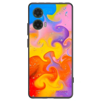 Picasee silikonový černý obal pro Motorola Moto G35 5G - Bubbles