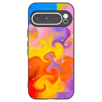 Picasee silikonový černý obal pro Google Pixel 9 Pro - Bubbles