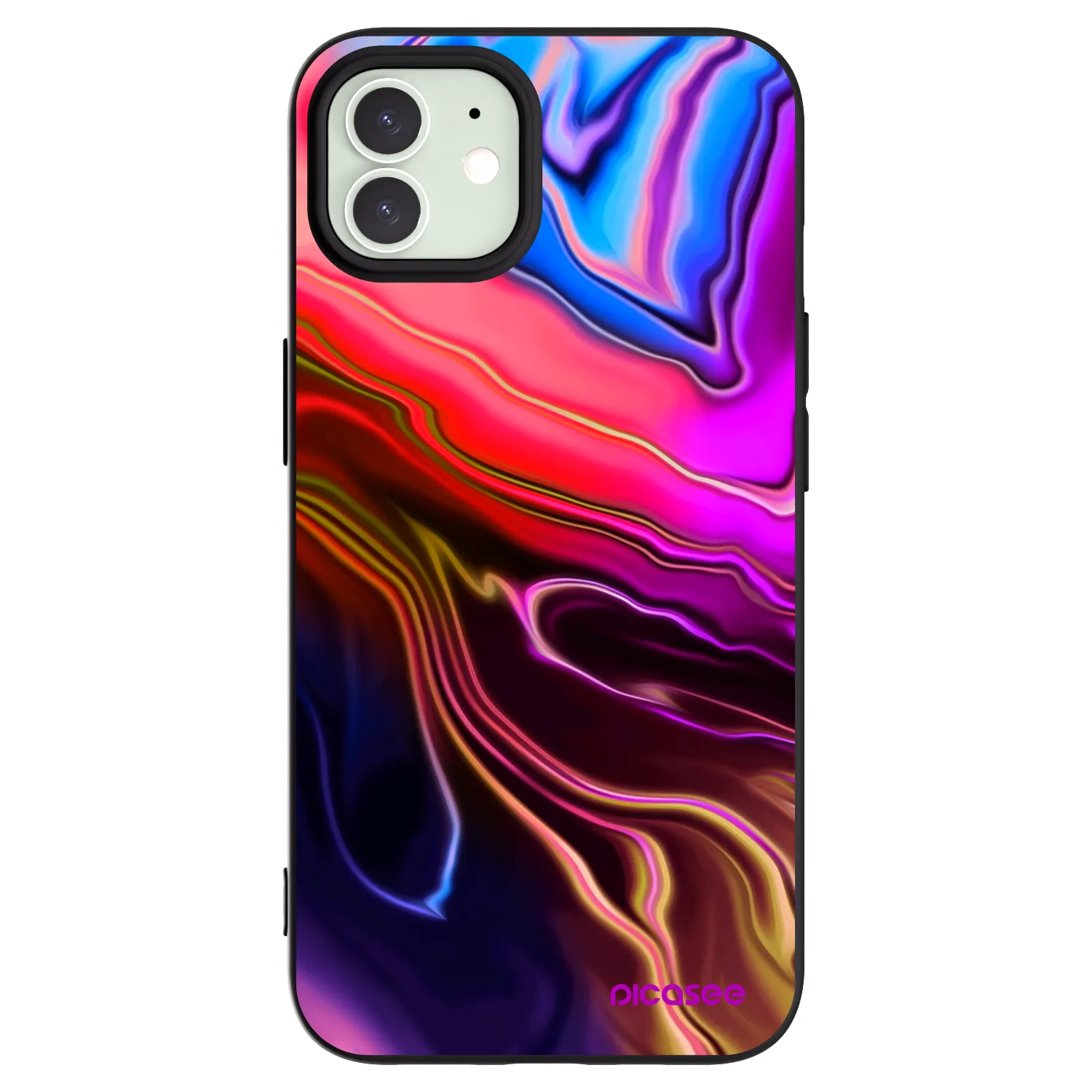 Picasee silikonový černý obal pro Apple iPhone 12 - Electric