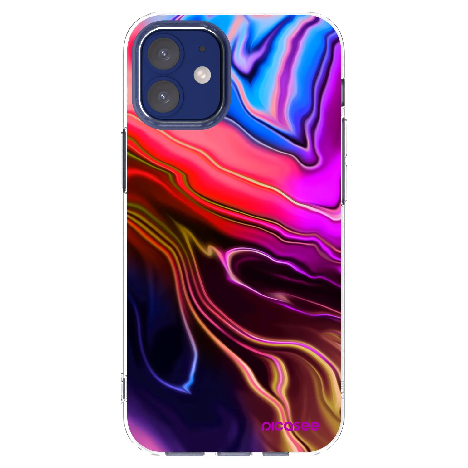 Picasee silikonový průhledný obal pro Apple iPhone 12 mini - Electric