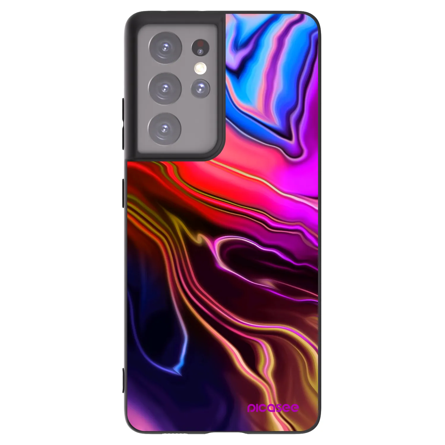 Picasee silikonový černý obal pro Samsung Galaxy S21 Ultra 5G G998B - Electric