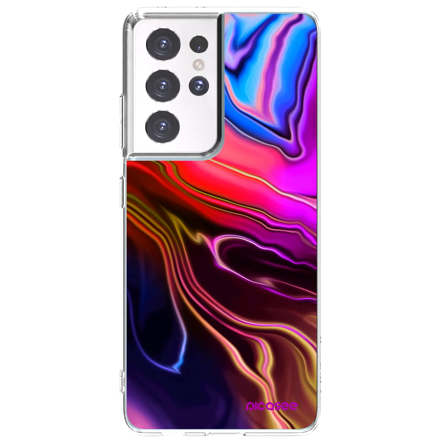 Picasee silikonový průhledný obal pro Samsung Galaxy S21 Ultra 5G G998B - Electric