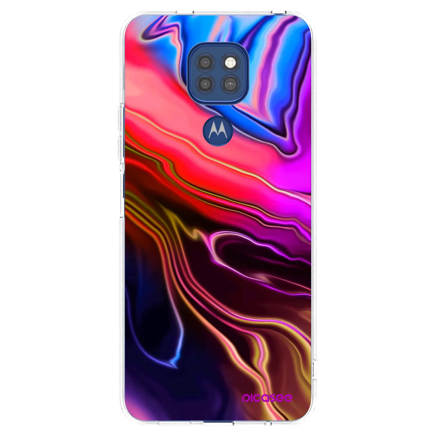 Picasee silikonový průhledný obal pro Motorola Moto G9 Play - Electric