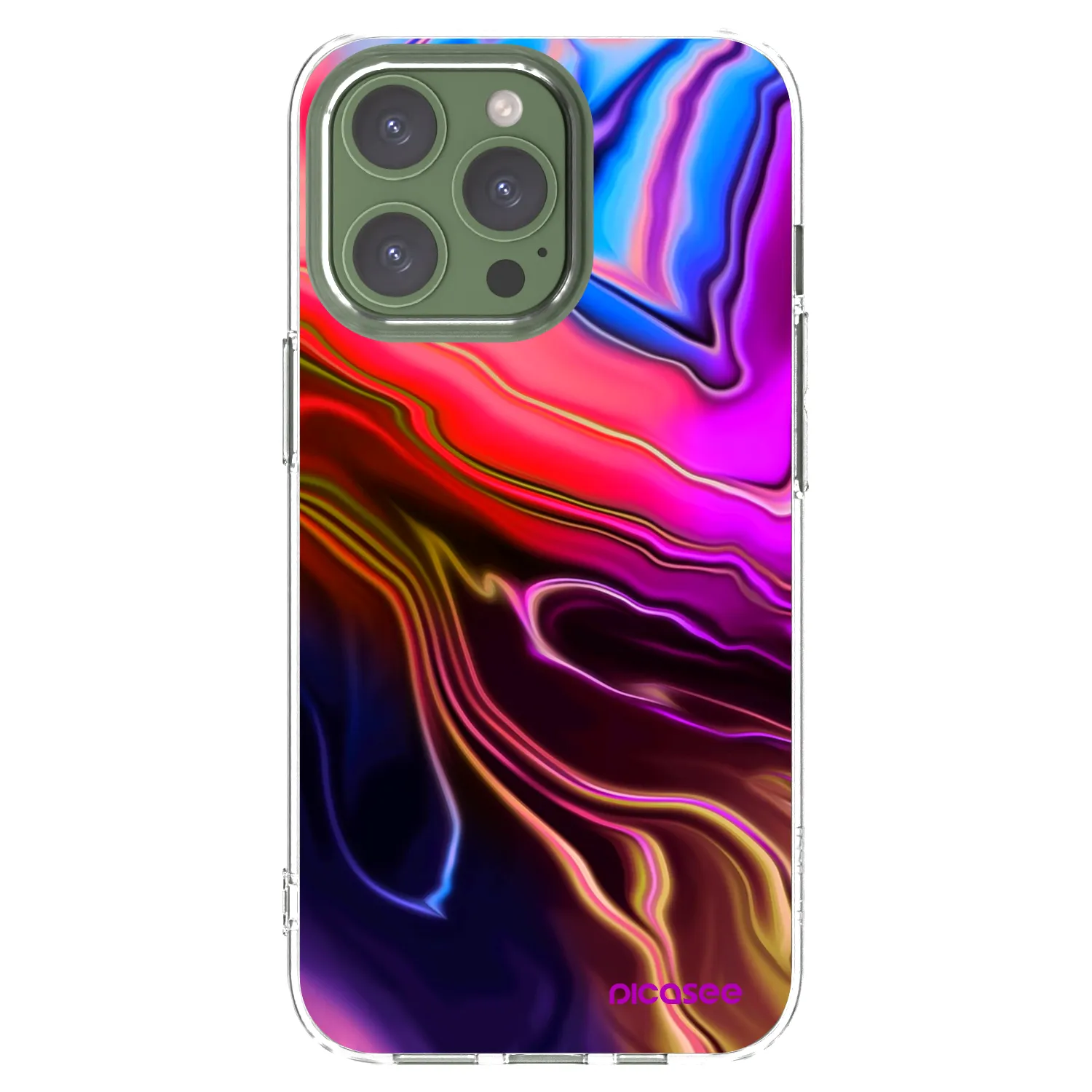 Picasee silikonový průhledný obal pro Apple iPhone 13 Pro - Electric