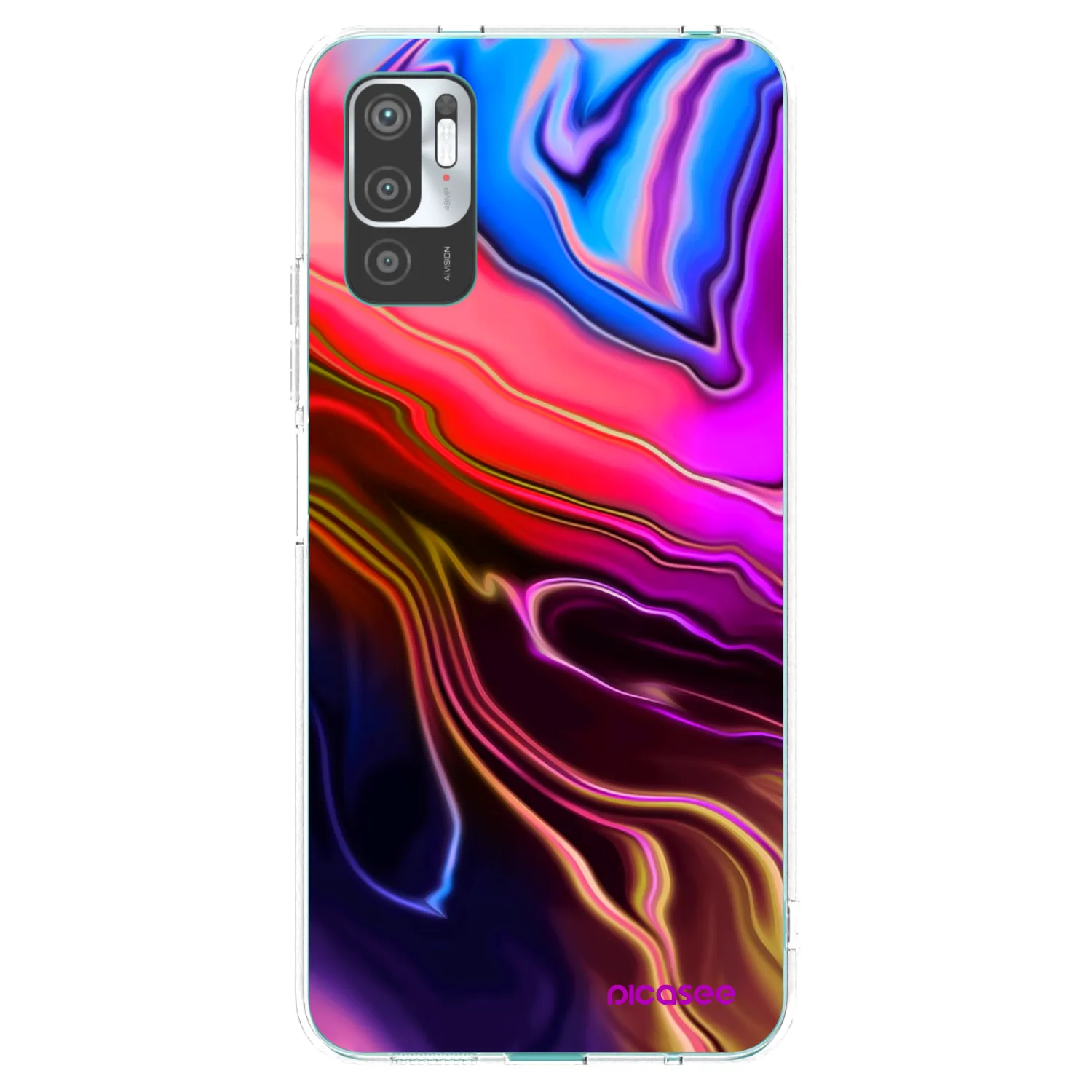 Picasee silikonový průhledný obal pro Xiaomi Redmi Note 10 5G - Electric