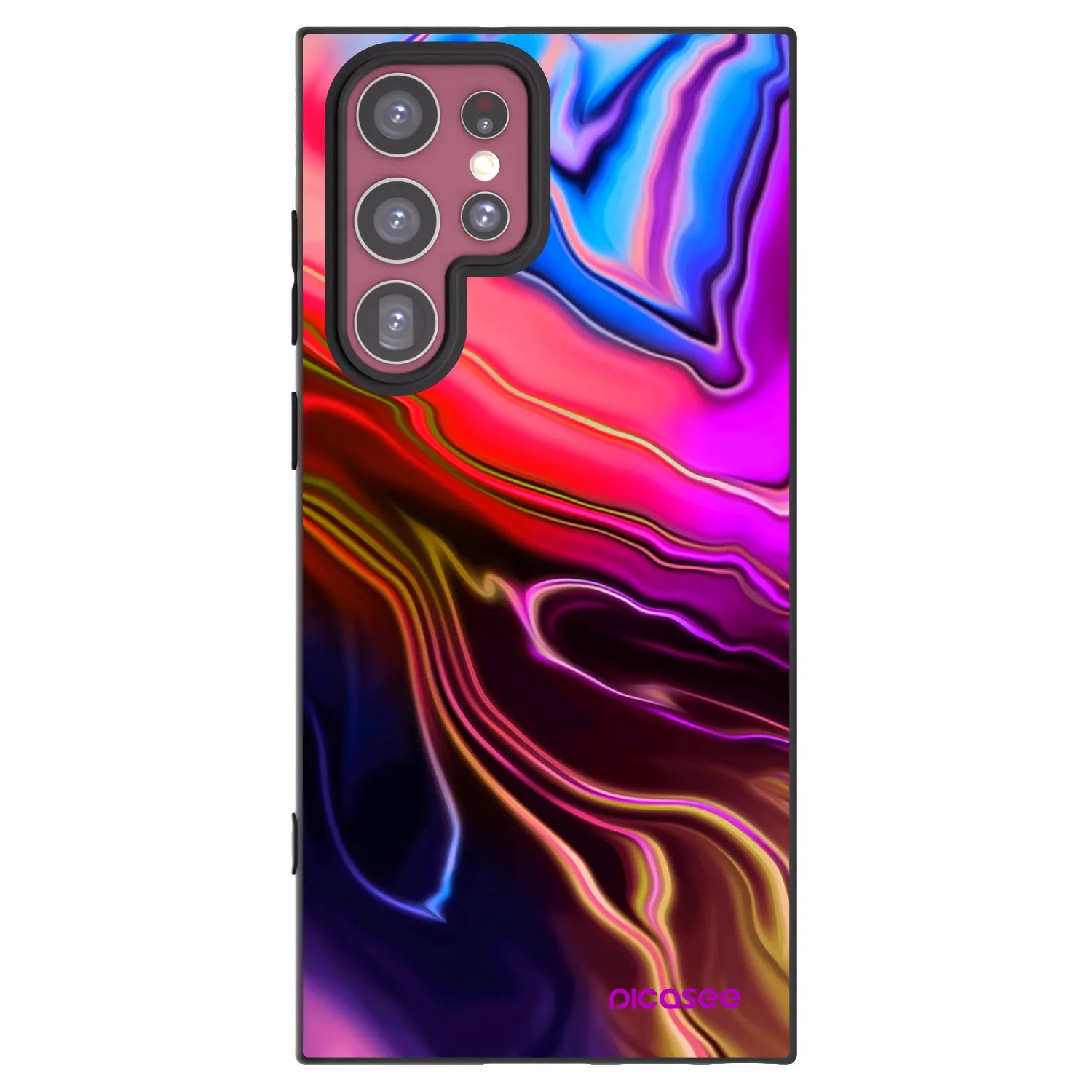 Picasee silikonový černý obal pro Samsung Galaxy S22 Ultra 5G - Electric