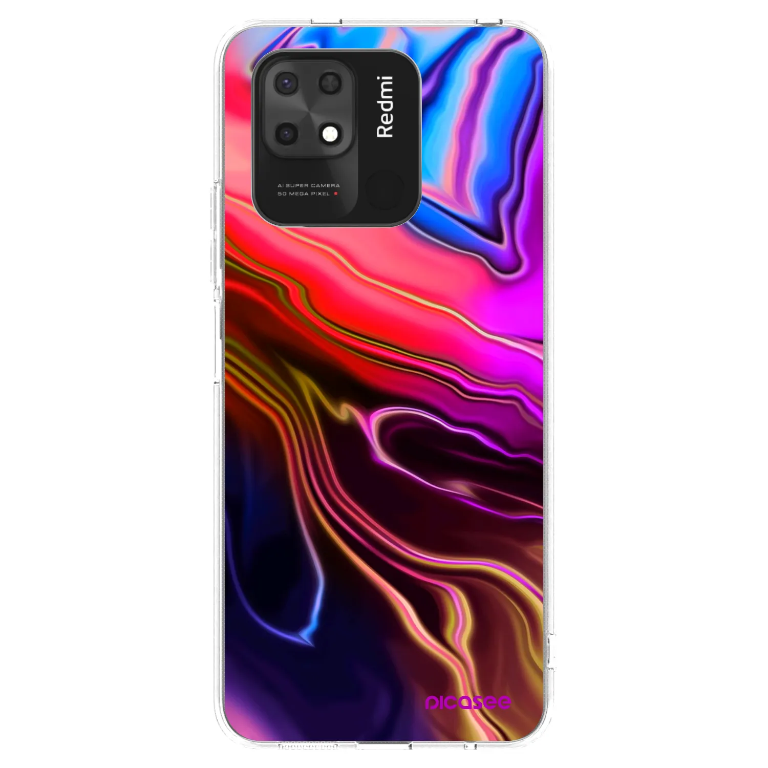 Picasee silikonový průhledný obal pro Xiaomi Redmi 10C - Electric