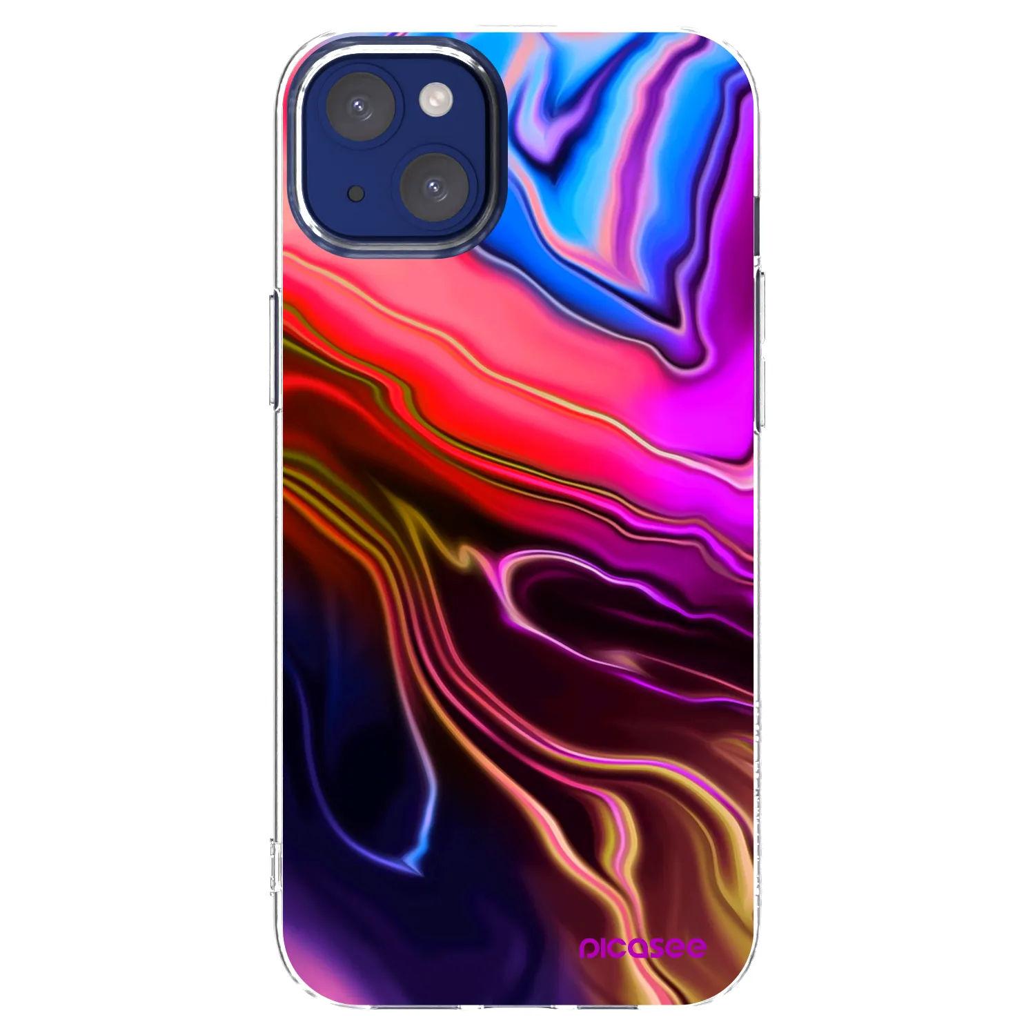 Picasee silikonový průhledný obal pro Apple iPhone 14 Plus - Electric