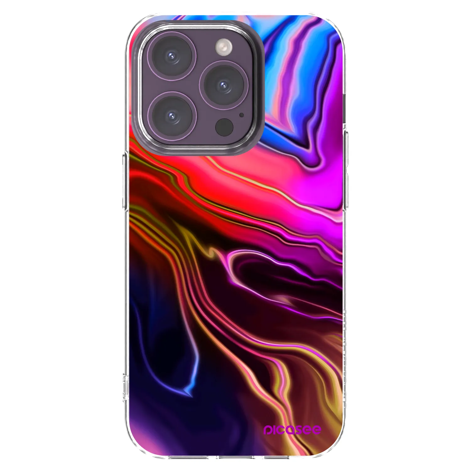 Picasee silikonový průhledný obal pro Apple iPhone 14 Pro - Electric