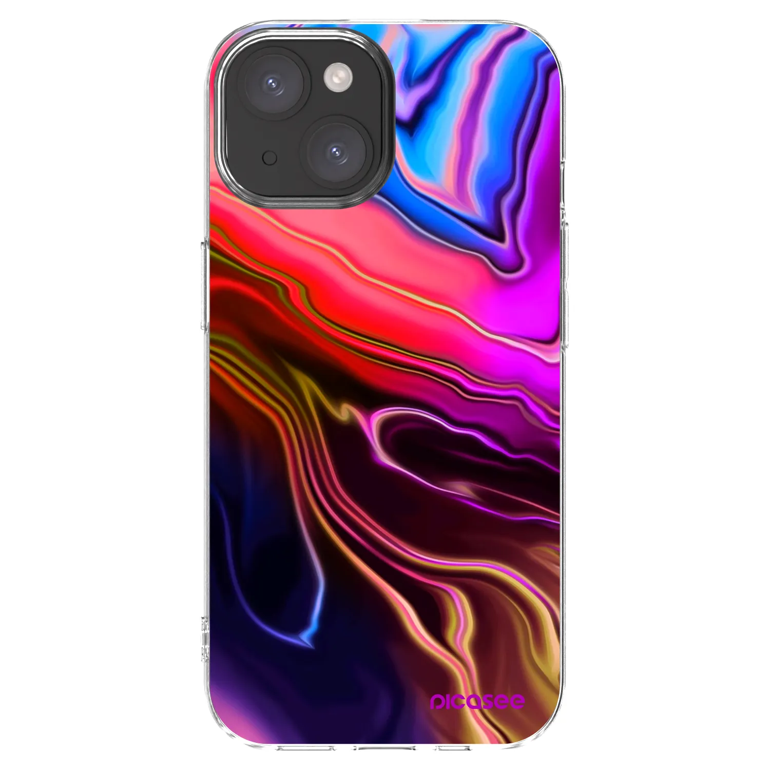 Picasee silikonový průhledný obal pro Apple iPhone 15 - Electric