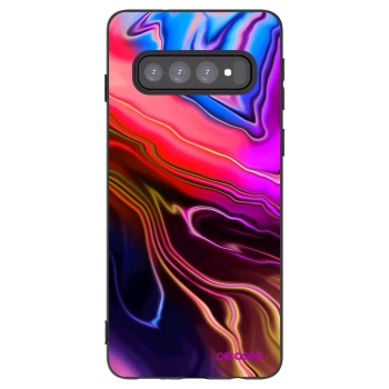 Picasee silikonový černý obal pro Samsung Galaxy S10 G973 - Electric